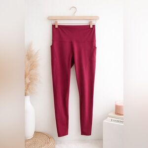 Lululemon wunder train with pockets Pomegranate Leggings